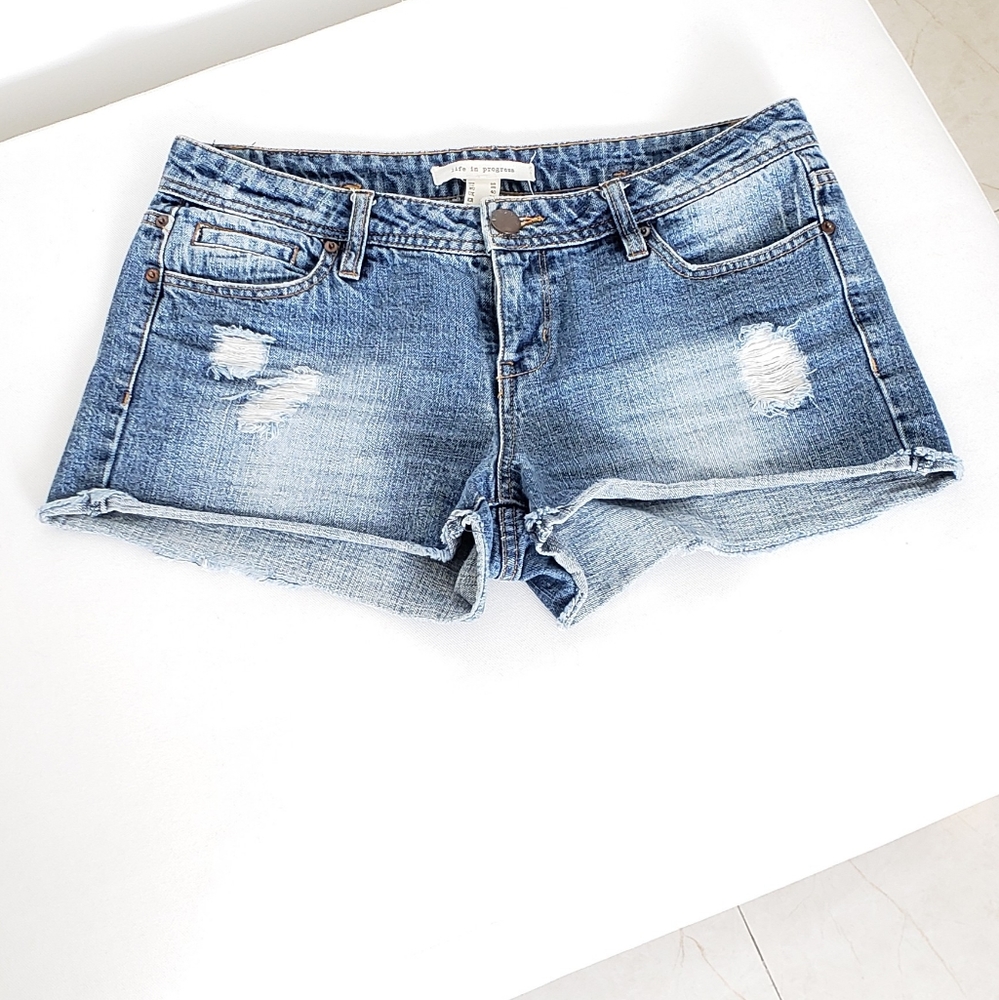 Forever 21 Life in Progress Distressed Jean Shorts